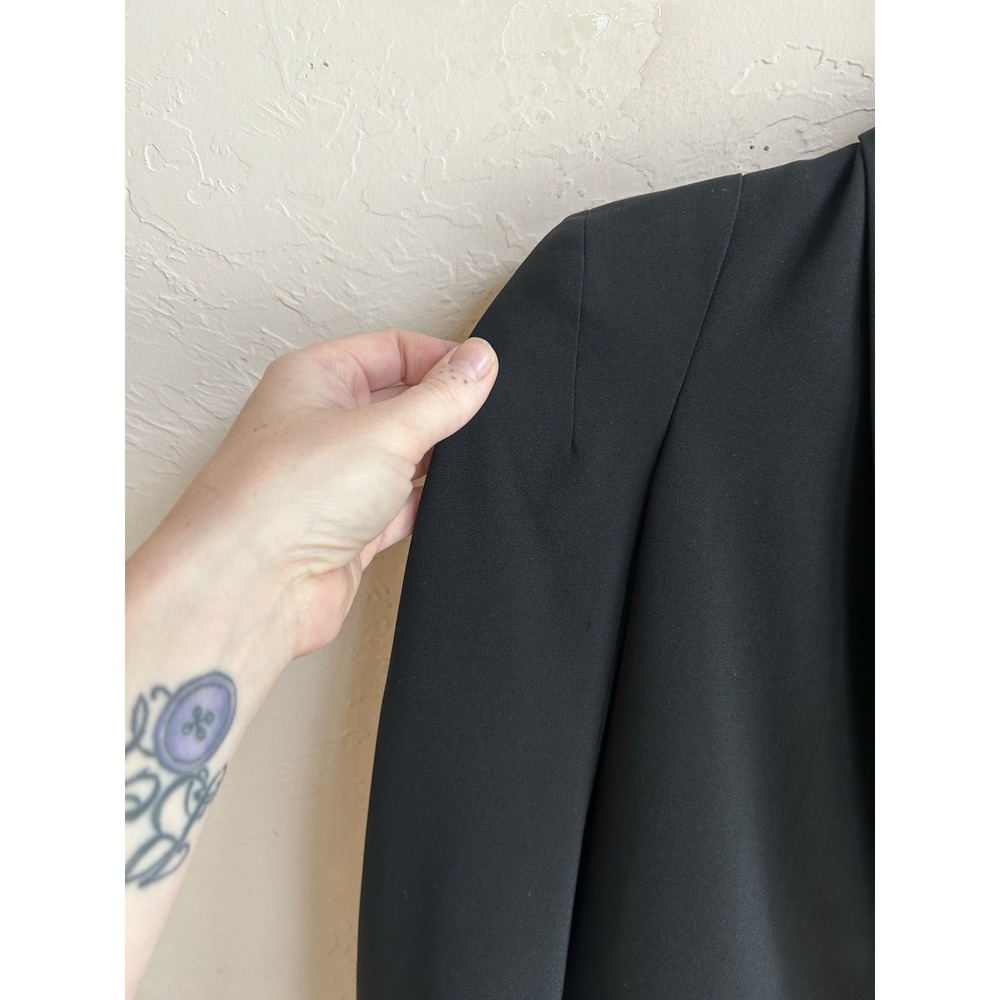 Y2K Body By Victoria Black Blazer Jacket 4 Strong Shoulder Single Button Edgy - Picture 7 of 9